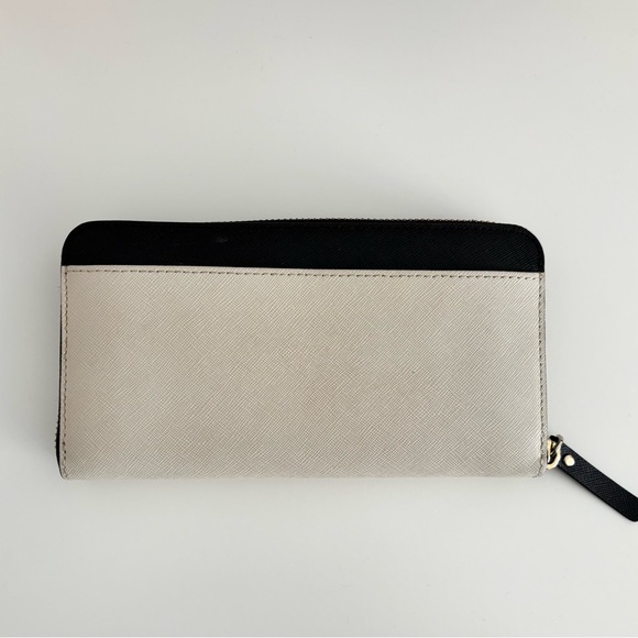 Kate Spade New York Cameron Street Lacey Black and Cream Leather Wallet - Picture 3 of 11